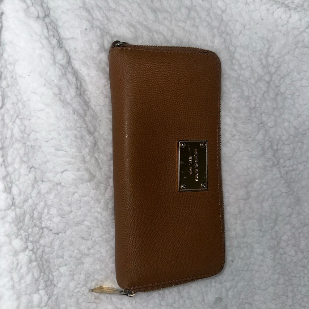 Michael Kors Brown Zip-Around Wallet